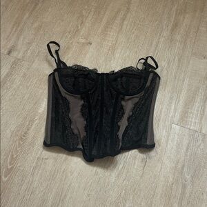 Black Lace Bustier Corset Top